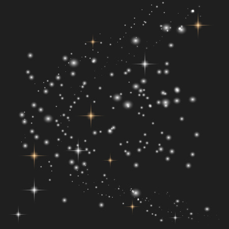 White sparks glitter special light effect. Vector sparkles on transparent background. Christmas abstract pattern. Sparkling magic dust. Vector Illustrator EPS10.のイラスト素材