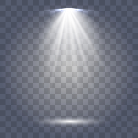 Scene illumination collection, transparent effects. Bright lighting with spotlights.のイラスト素材