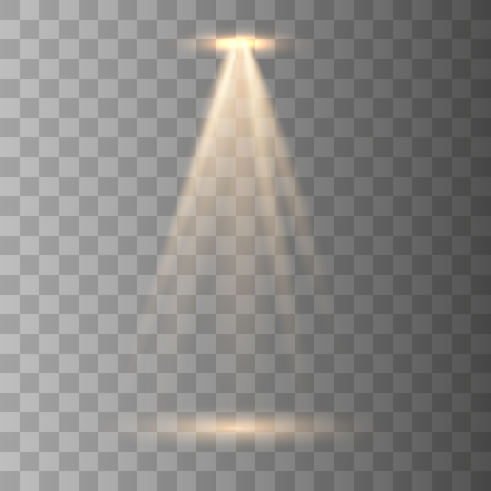 Light effect, concert lighting, stage spotlights. Floodlight beam with spotlights for web design and projection studio lights beam concert club show scene illumination.のイラスト素材
