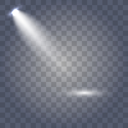 Scene illumination collection, transparent effects. Bright lighting with spotlights.のイラスト素材