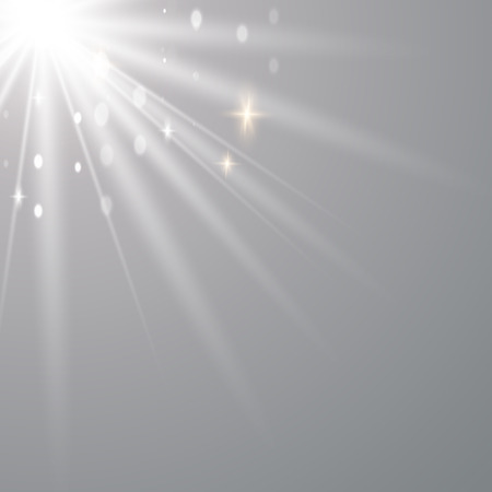 Sunlight on dust a transparent background. Glow light effects. Star flashed sequins. Sun glare on transparent background. the lens sparkles.のイラスト素材