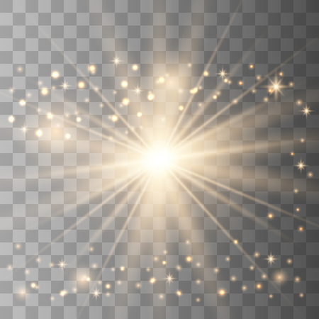 Gold Glow light effect with gold and white sparkle. Gold glitter. Dust.のイラスト素材