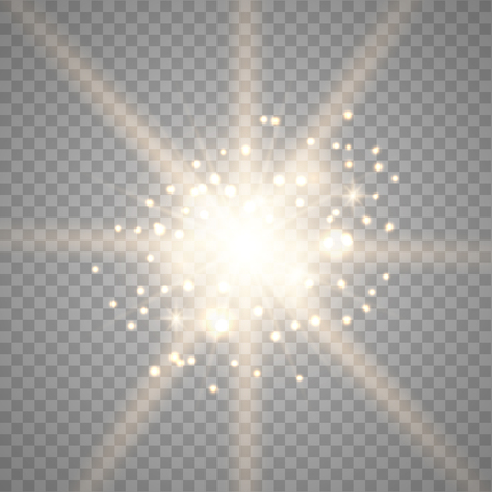 Gold Glow light effect with gold and white sparkle. Gold glitter. Dust.のイラスト素材