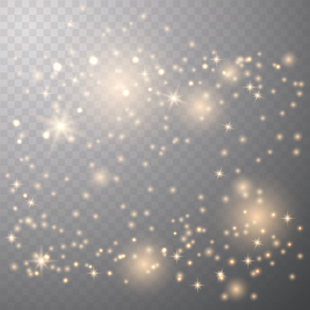 Glow light effect.  Sparkling texture. Star dust sparks in explosion on transparent. Vector gold glitter particles background effect for luxury greeting rich card.のイラスト素材