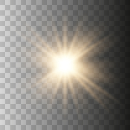 Glow light effect. Star burst with sparkles. Vector illustration explosion with transparent. Vector illustration for cool effect decoration with ray sparkles. Bright star.のイラスト素材