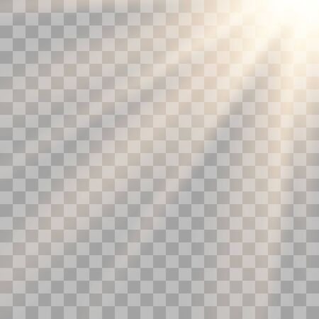 Vector transparent sunlight special lens flash light effect. Vector blur in the light of radiance.Sunのイラスト素材
