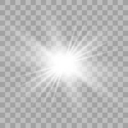 Glowing lights effect. Star burst. Special effect isolated on transparent background. Vector illustration eps10.のイラスト素材