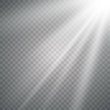 Vector transparent sunlight special lens flash light effect. Vector blur in the light of radiance.Sunのイラスト素材