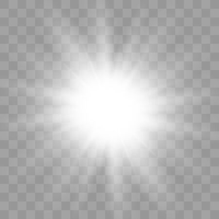 Glowing lights effect. Star burst. Special effect isolated on transparent background. Vector illustration eps10.のイラスト素材
