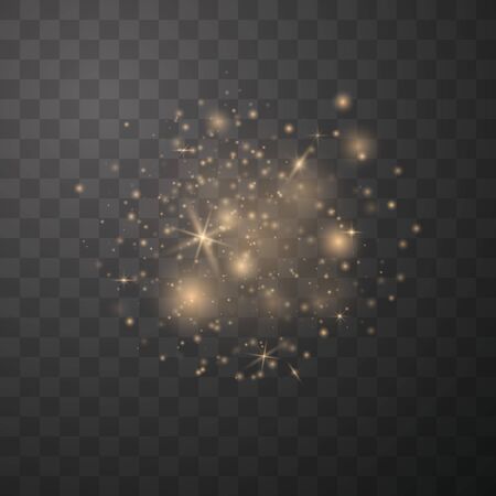 Glow light effect. Vector illustration. Christmas flash. Magic concept. Dustのイラスト素材