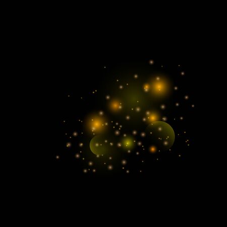 Dust gold. Sparkling magical dust particles. Magic concept. Abstract background with bokeh effect. Texture background abstract black.のイラスト素材