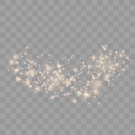 Glow light effect. Vector illustration. Christmas flash. Magic concept. Dustのイラスト素材