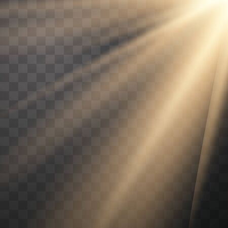 Vector transparent sunlight special lens flash light effect. Vector blur in the light of radiance.Sunのイラスト素材