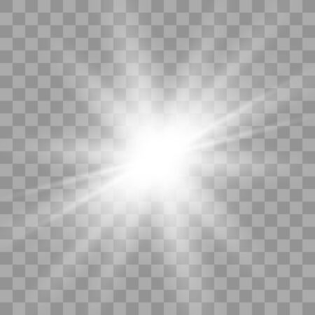 Glowing lights effect. Star burst. Special effect isolated on transparent background. Vector illustration eps10.のイラスト素材