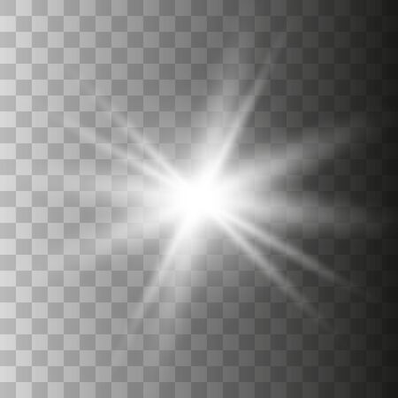 Glowing lights effect. Star burst. Special effect isolated on transparent background. Vector illustration eps10.のイラスト素材