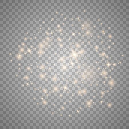 Glow light effect. Vector illustration. Christmas flash. Magic concept. Dustのイラスト素材