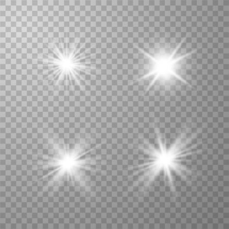 Glow light effect. Star burst with sparkles. Vector illustration eps10.のイラスト素材