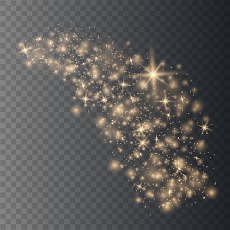 Glow light effect. Star burst with sparkles. Special effect isolated on transparent background.のイラスト素材