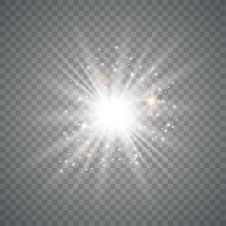 Sparks glitter special light effect. Sparkles and dust on transparent background. Christmas abstract pattern. Sparkling magic dust particlesのイラスト素材