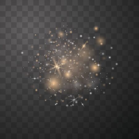 Glow light effect. Vector illustration. Christmas flash. Magic concept. Dustのイラスト素材
