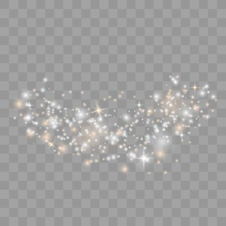Glow light effect. Vector illustration. Christmas flash. Magic concept. Dustのイラスト素材