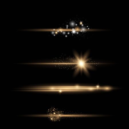 Set of Transparent Flares and Lighting Effects on transparent background.のイラスト素材