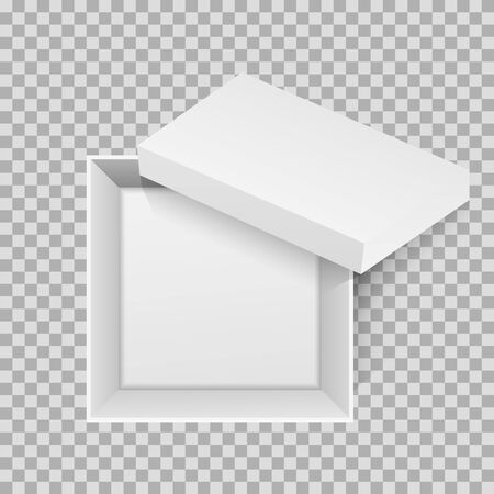 Cardboard box open easy to change colors mock up vector templateのイラスト素材