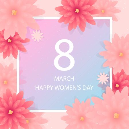 International Women's Day.  March 8. Congratulating and wishing happy holiday. Vector illustrationのイラスト素材