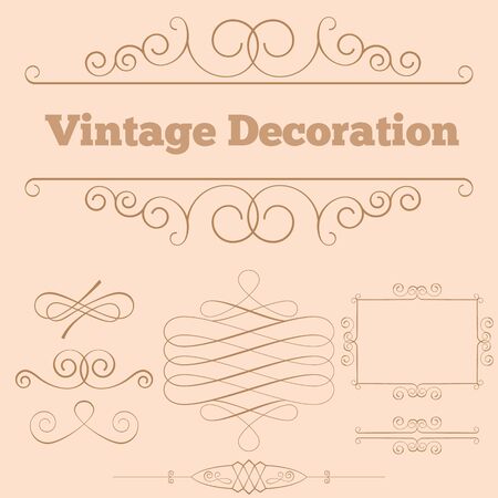 Elements for design executed in vintage style.のイラスト素材