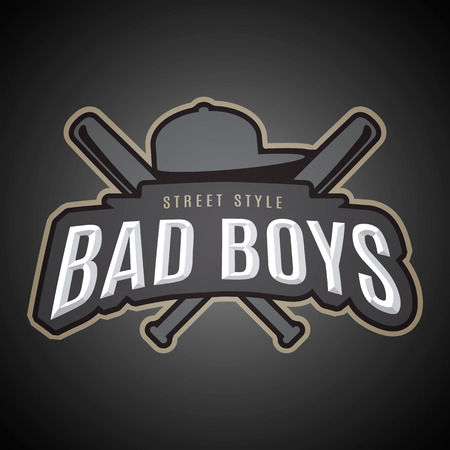 Bad boys. Modern vector emblem on youth subjects.のイラスト素材