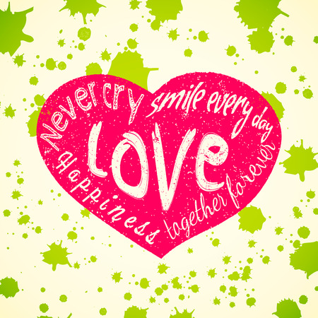 Grunge heart. Typography Illustration.のイラスト素材