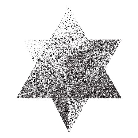Polygon executed in Dot work style. Vector illustration.のイラスト素材