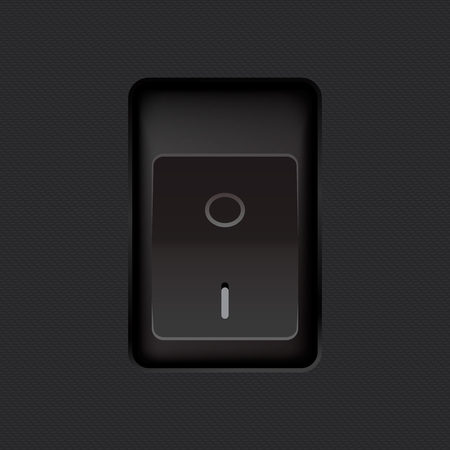 Realistic dark switch. Vector Illustration.のイラスト素材