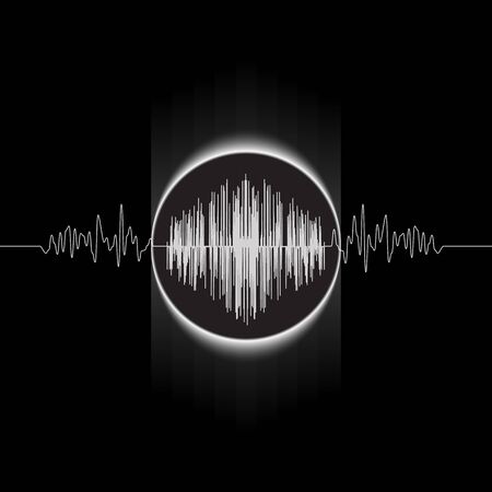 Eclipse and wave graph. Abstract vector illustration.のイラスト素材