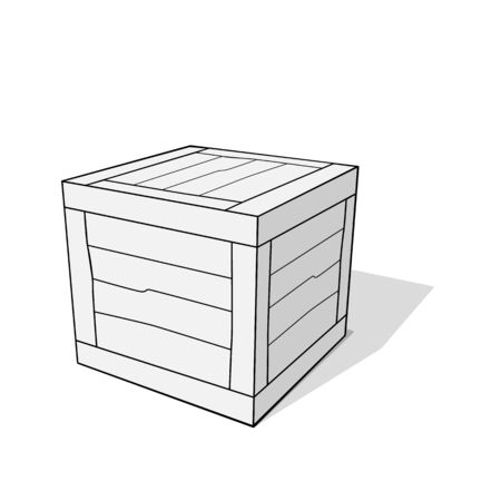 3D crate executed in cartoon style. Vector template on a theme of cargoes and warehouses.のイラスト素材