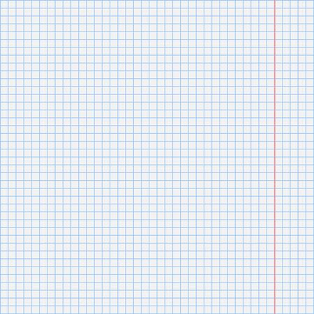 Notebook background. Sheet of a notebook in a cage and a ruler.のイラスト素材