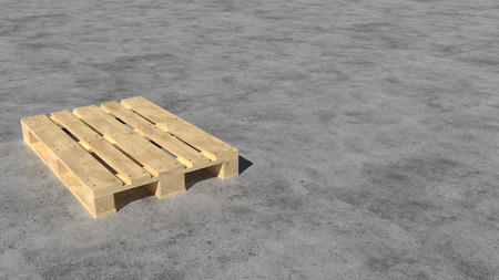 Wooden pallet perspective view. 3D realistic render.の写真素材