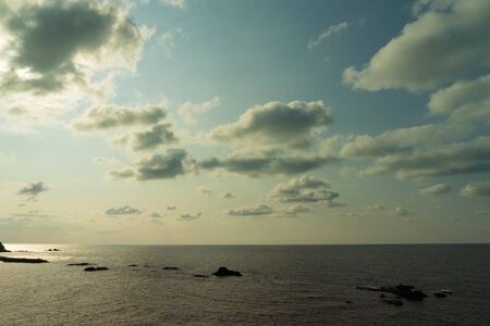 The Sea of Japan in the eveningの写真素材