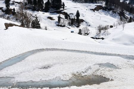 Rice terraces buried in snow