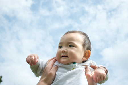 Baby in the skyの写真素材