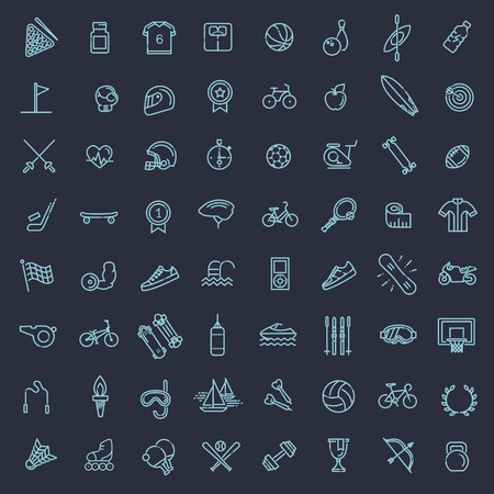 Outline web icon set - sport and fitnessのイラスト素材