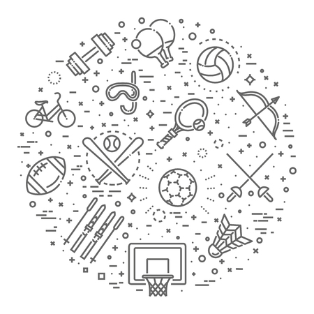 sport vector outline symbols. Concept illustrationのイラスト素材