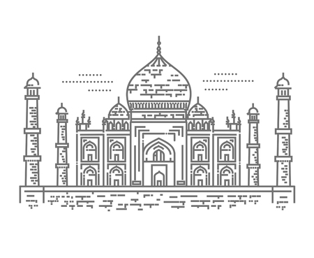 Outline Illustration of Taj Mahal Iconのイラスト素材