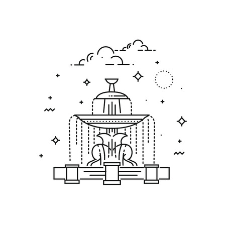 Fountain at Place de la Concord. Landmark of Parisのイラスト素材