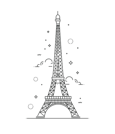 Vector Eiffel Tower Paris. Icon design.のイラスト素材