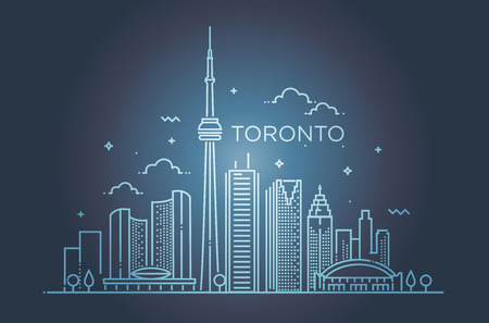 Linear banner of Toronto.のイラスト素材