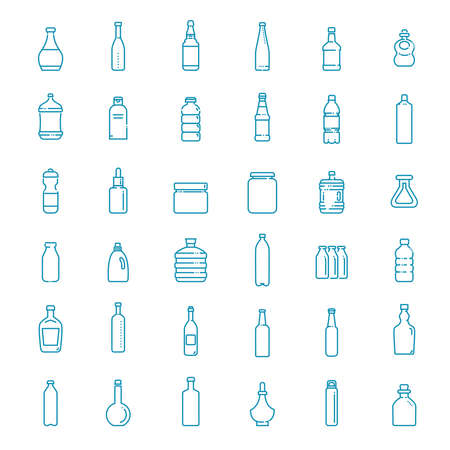 Bottle, packaging collection - vector iconsのイラスト素材