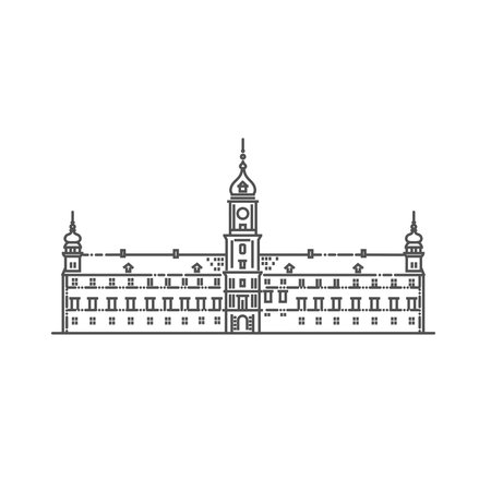 Vector illustration of Royal Castle in Warsaw as a main landmark of Polandのイラスト素材