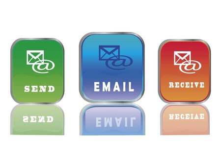 colored square buttons with messagesのイラスト素材