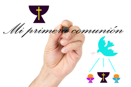 first communion cardの写真素材